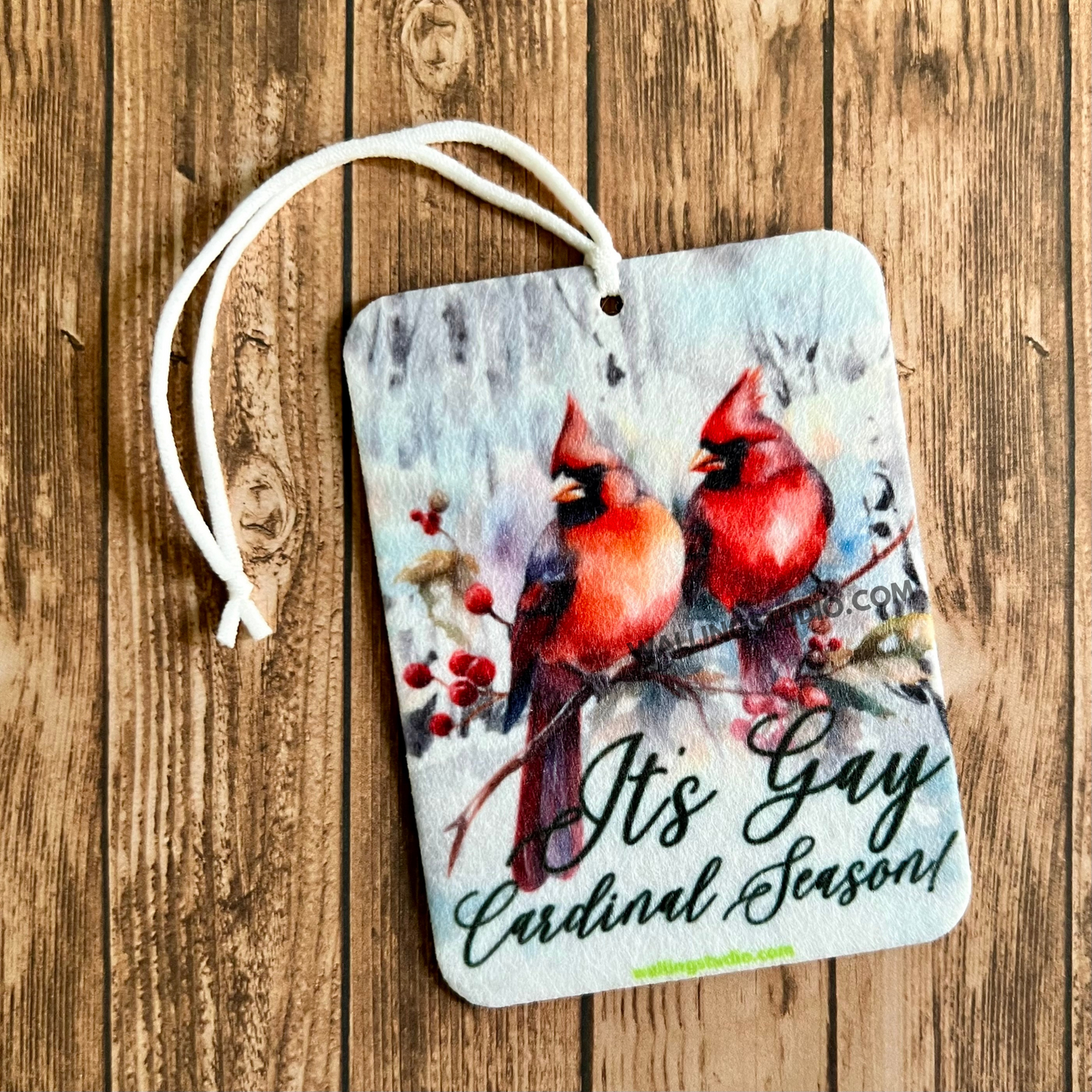 Cardinal Season Air Freshener | Air Freshener | Custom Car Freshie | Car Freshener | Christmas | Holiday Scent | LGBTQ+
