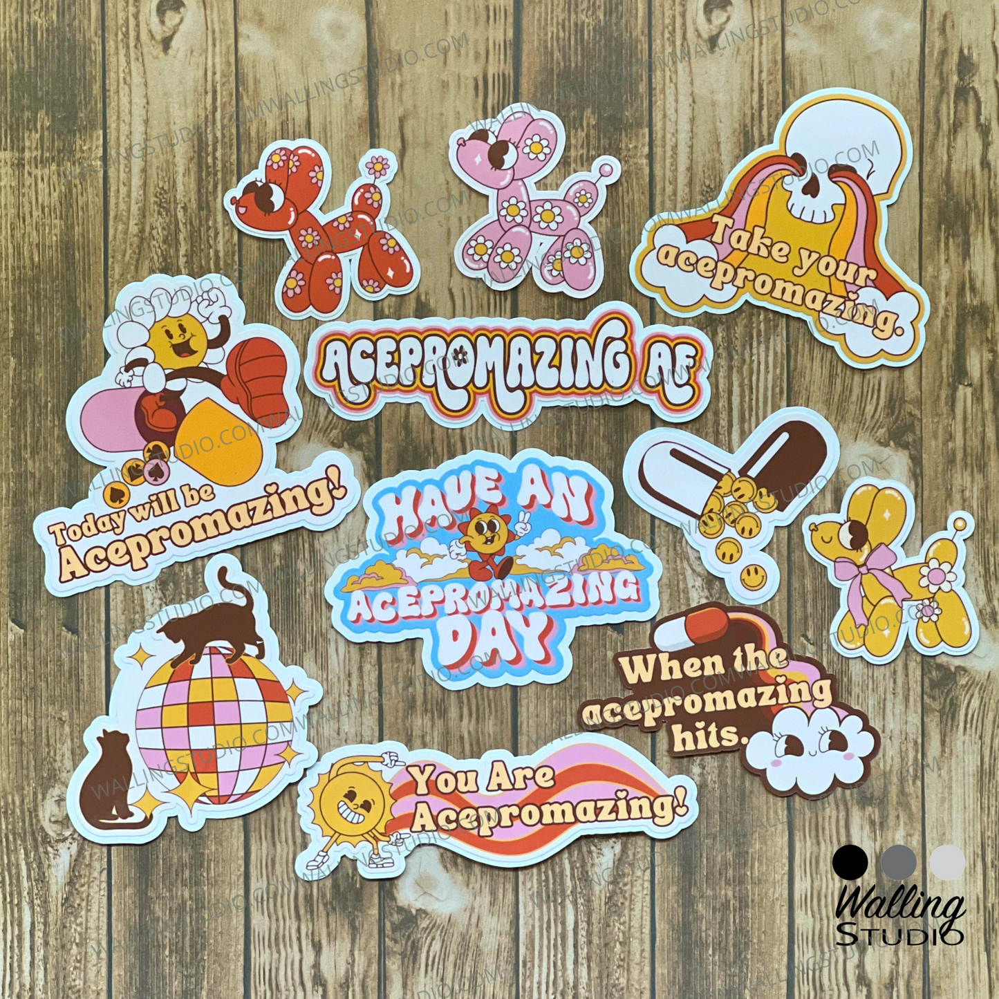 Acepromazing Veterinary Humor Sticker Pack