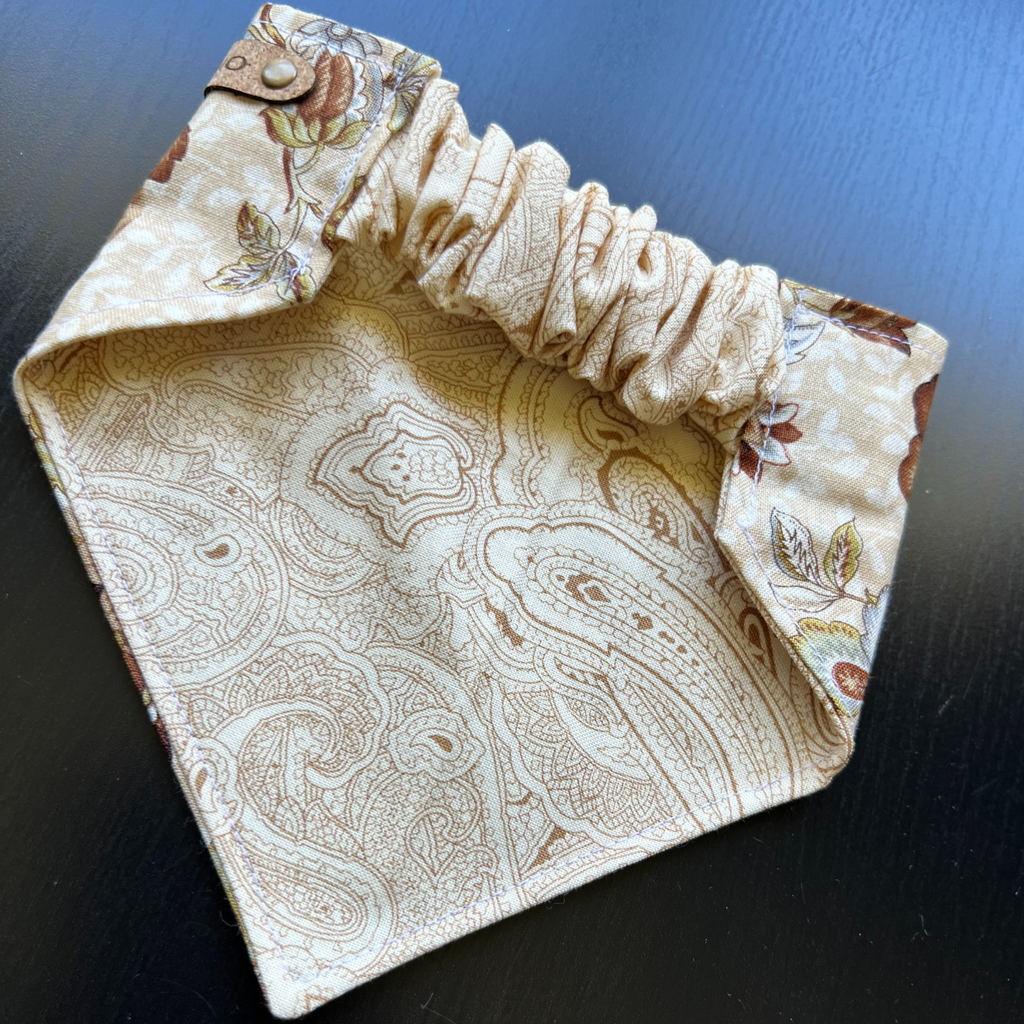 Autumn Floral Paisley Reversible Pet Bandana | Scrunchie Style