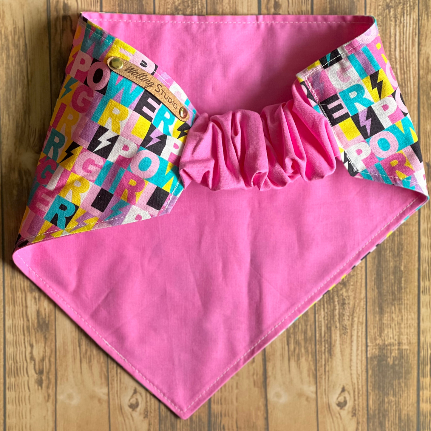 Girl Power Reversible Pet Bandana | Scrunchie Style