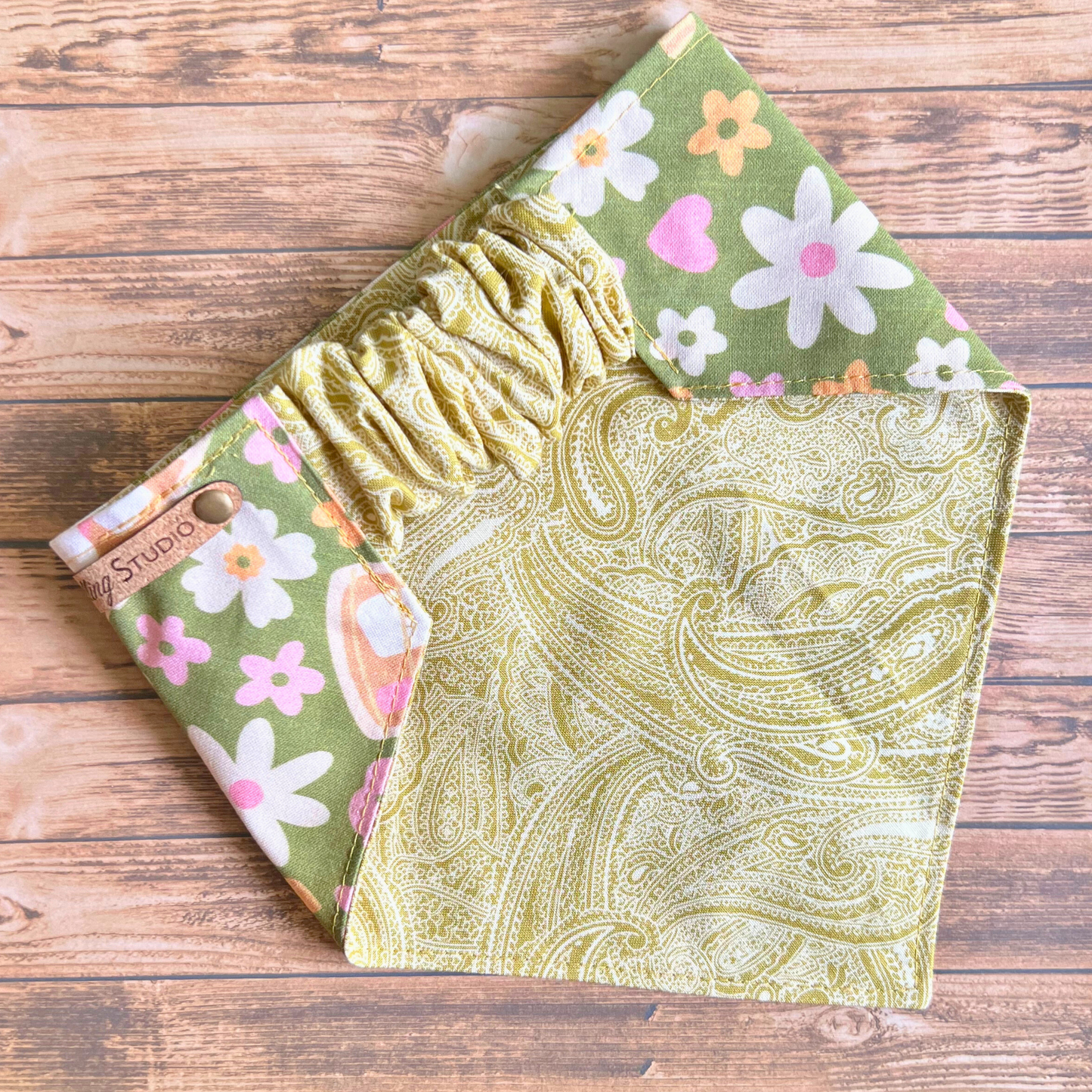 Iced Coffee Reversible Pet Bandana | Scrunchie Style