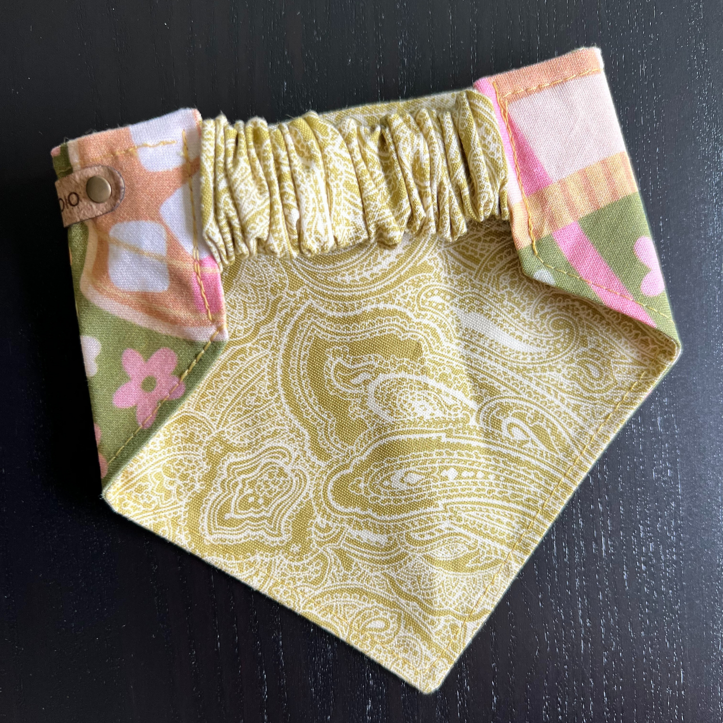 Iced Coffee Reversible Pet Bandana | Scrunchie Style