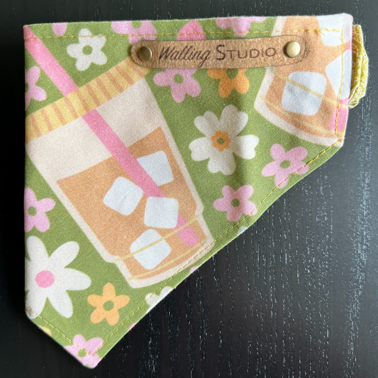 Iced Coffee Reversible Pet Bandana | Scrunchie Style
