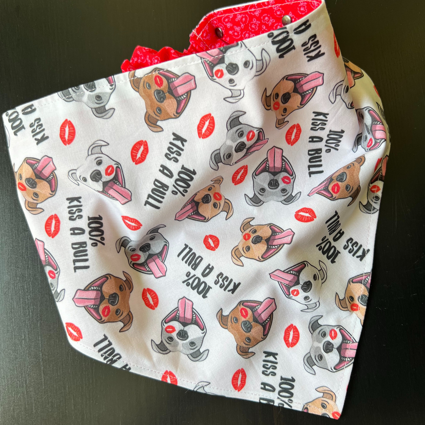 Kiss a Bull - Pit Bull Pet Dog Bandana | Scrunchie Style