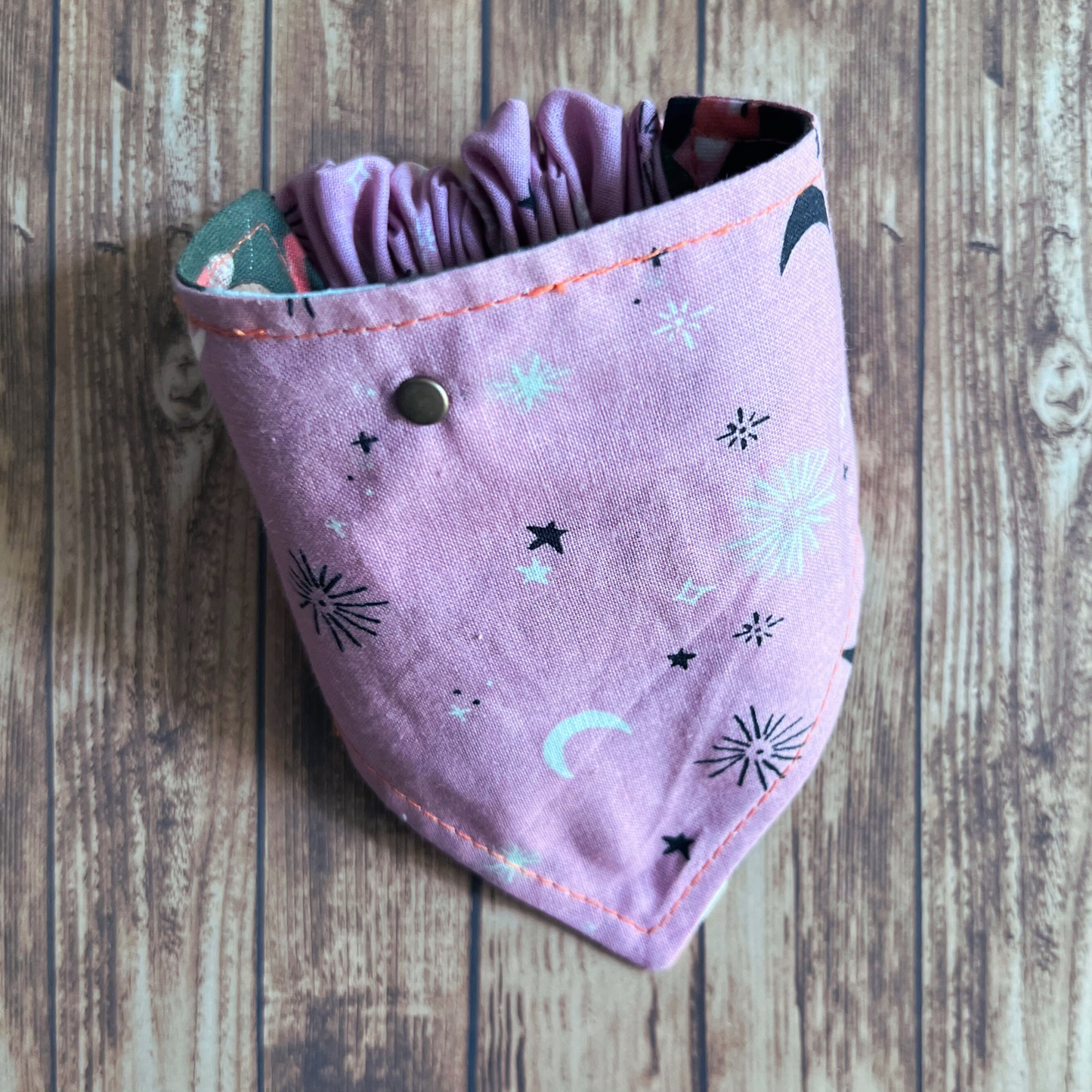 Spooky Cute Halloween Pet Bandana Hunter Green | Dog Bandana | Reversible | Scrunchie Style | Spooky Season