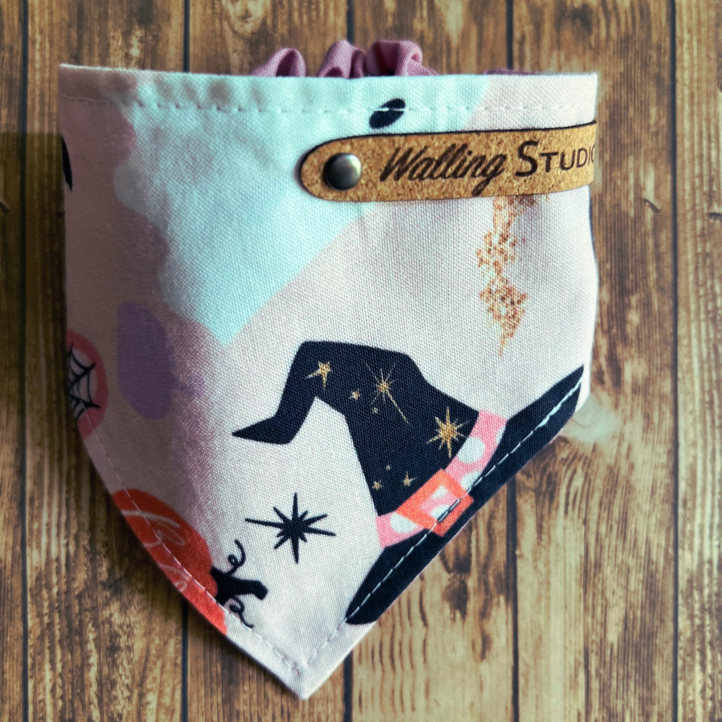 Spooky Cute Halloween Pet Bandana Pink | Dog Bandana | Reversible | Scrunchie Style | Spooky Season
