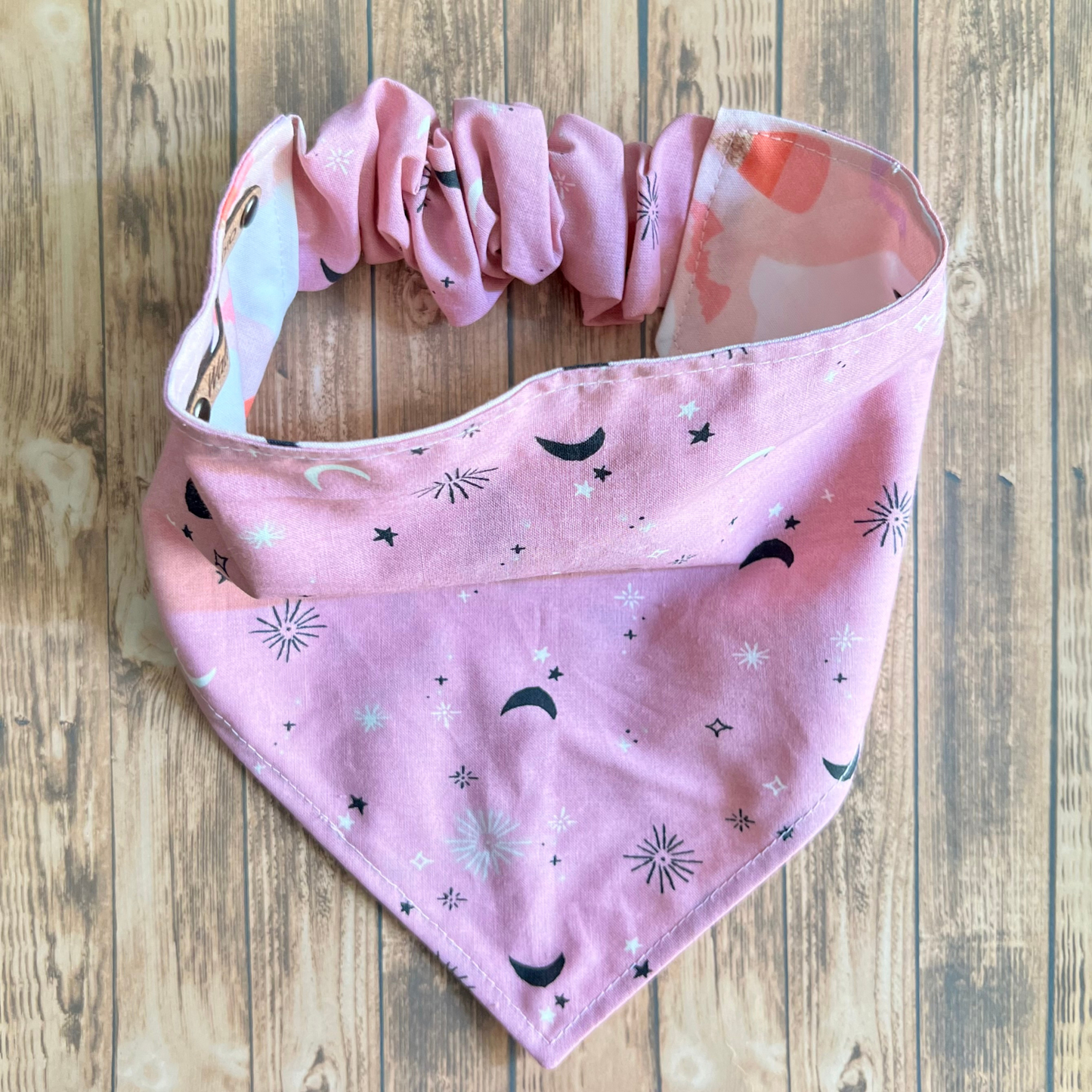 Spooky Cute Halloween Pet Bandana Pink | Dog Bandana | Reversible | Scrunchie Style | Spooky Season