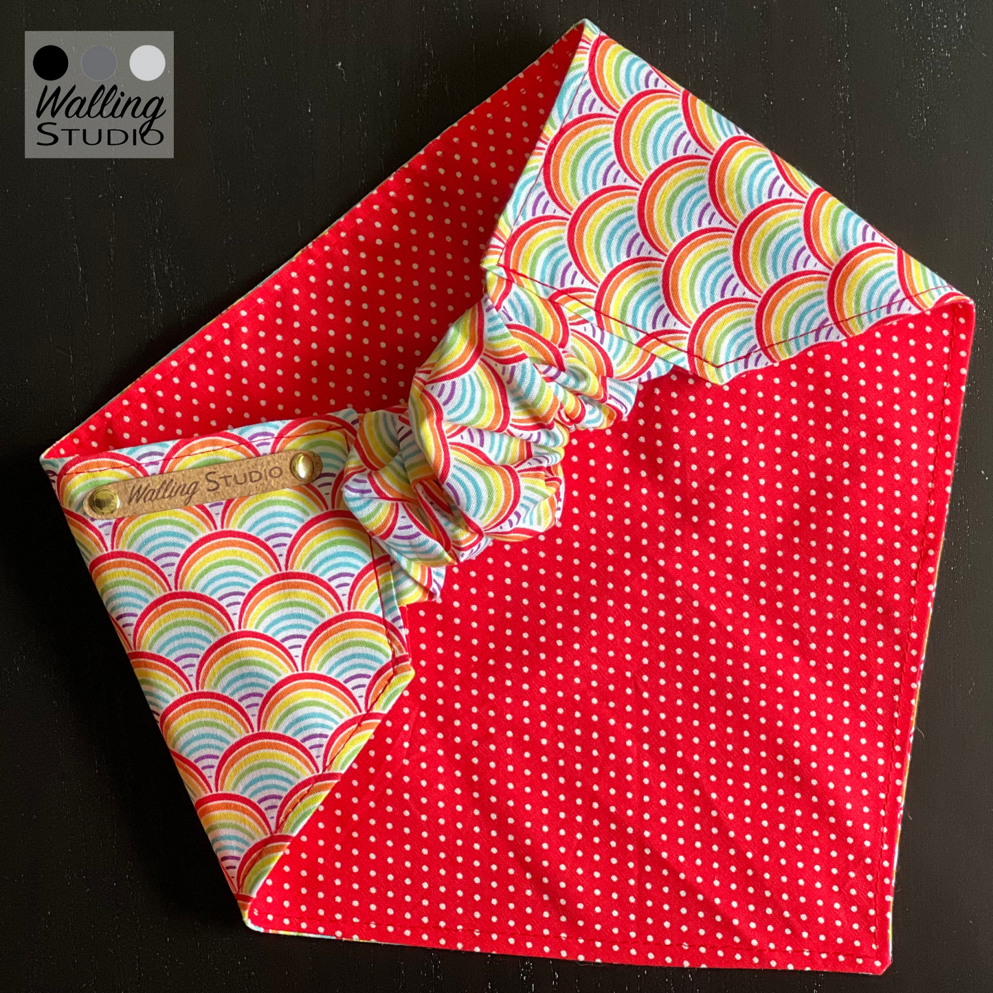 Rainbow Arches Reversible Pet Bandana | Scrunchie Style