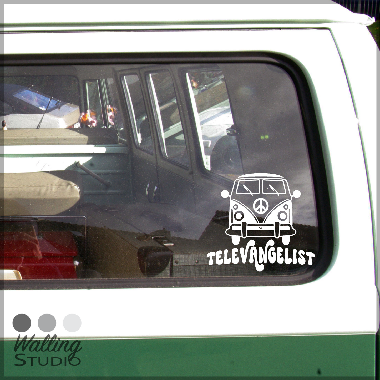 Televangelist Hippie Van Decal