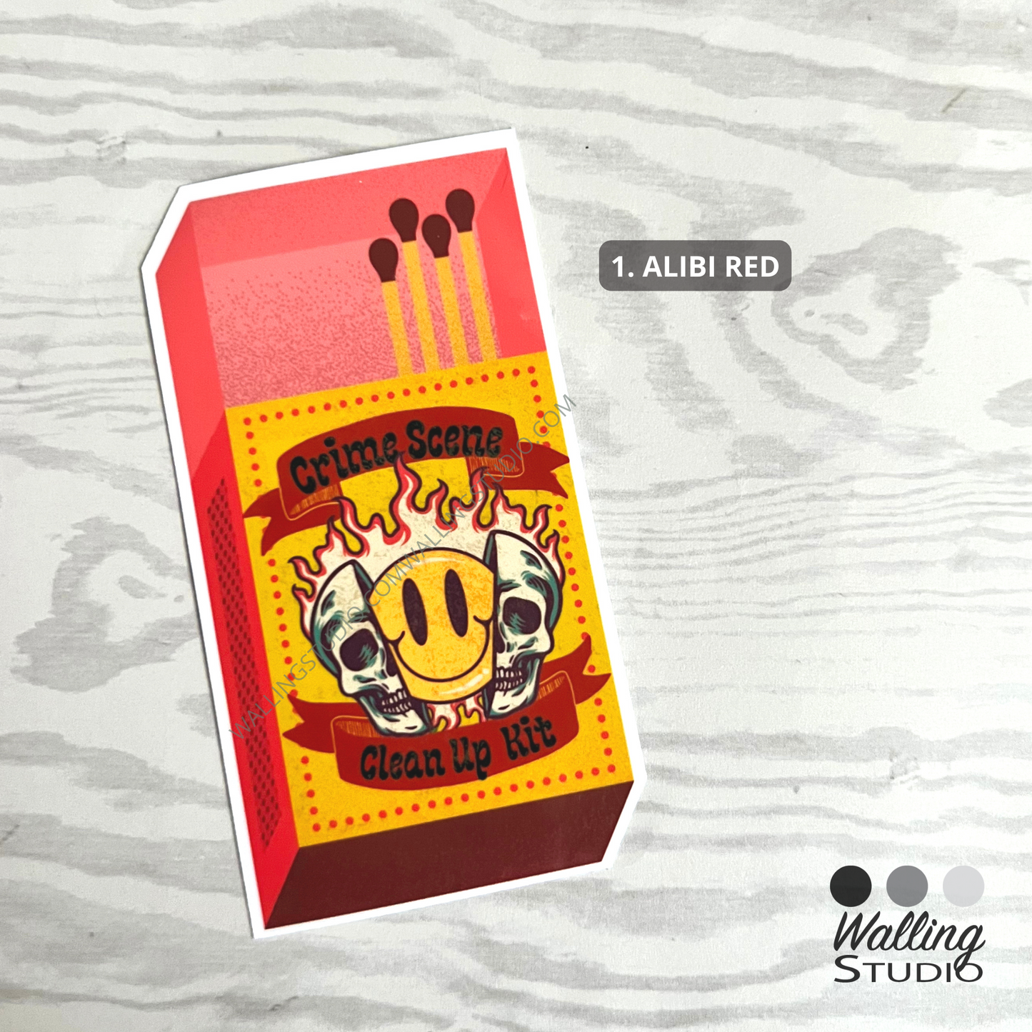 Crime Scene Clean Up Kit Matchbox Sticker