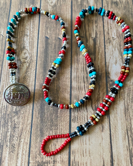 Handwoven Bead Bracelet with Firefighter Uniform Button Closure