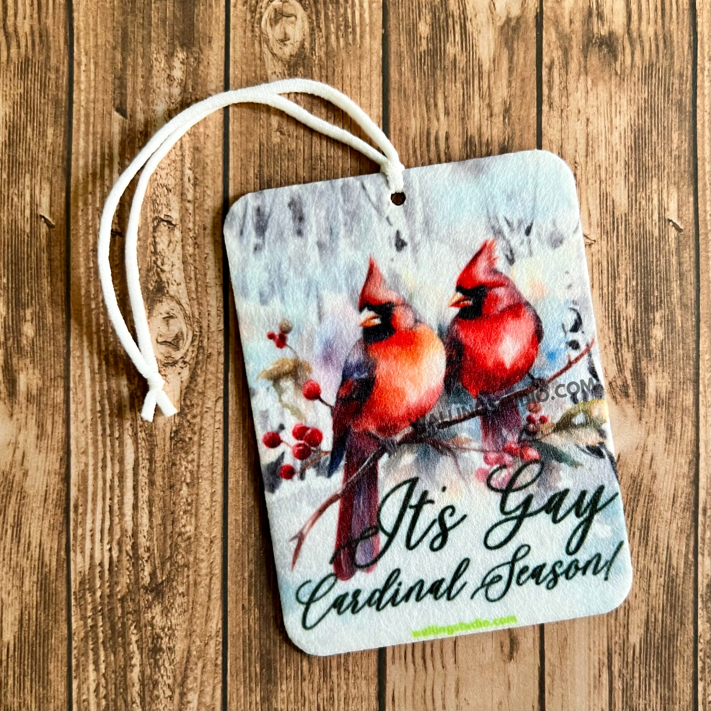 Cardinal Season Air Freshener | Air Freshener | Custom Car Freshie | Car Freshener | Christmas | Holiday Scent | LGBTQ+