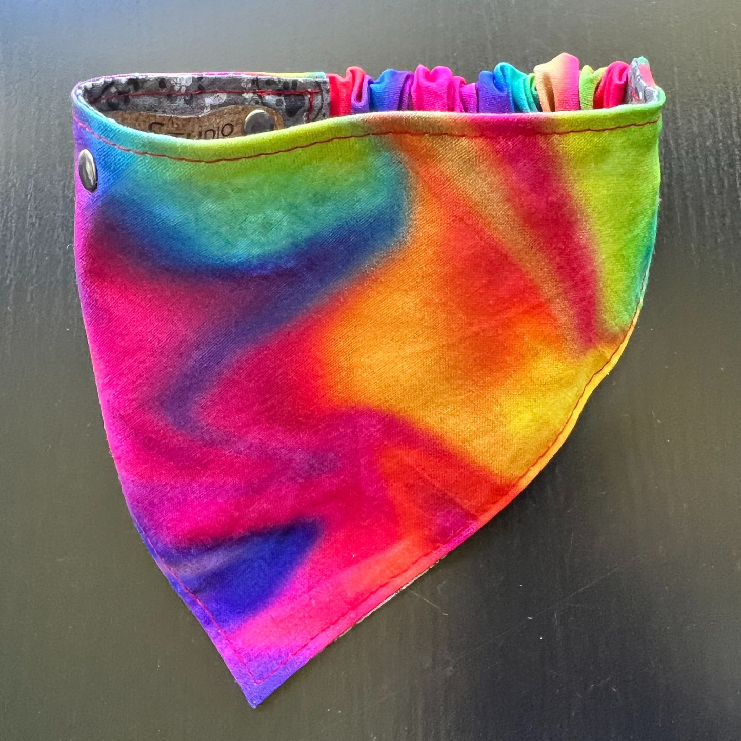 Dog Paisley Print Tie-Dye Reversible Pet Bandana | Scrunchie-style