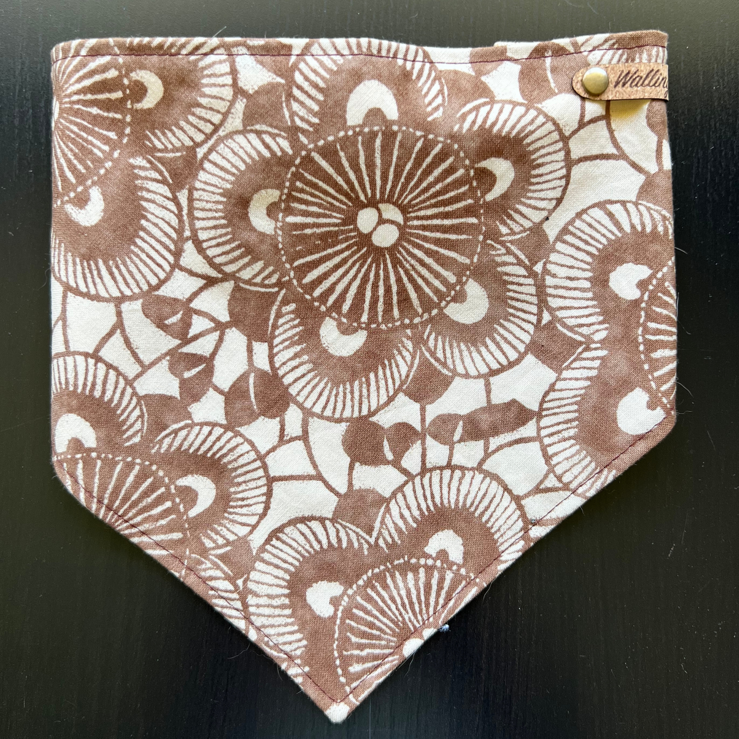 Boho Brown Mosaic Reversible Pet Bandana | Scrunchie Style