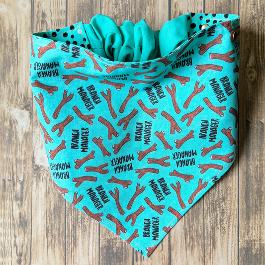 Branch Manager Reversible Pet Dog Bandana | Scrunchie Style