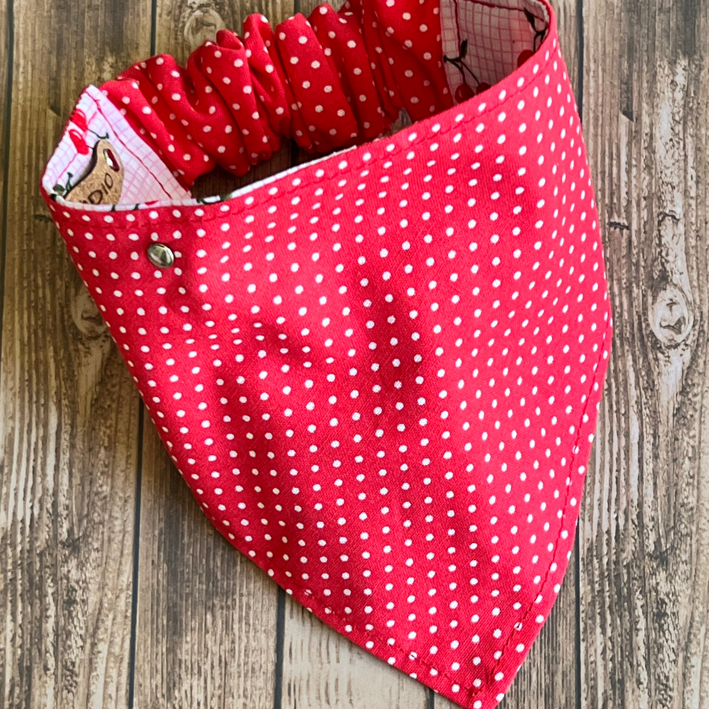 Cherries Reversible Pet Bandana | Scrunchie Style