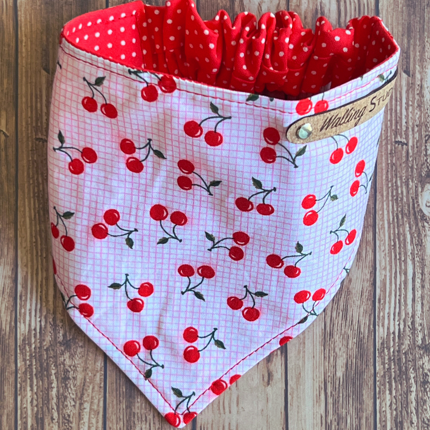 Cherries Reversible Pet Bandana | Scrunchie Style