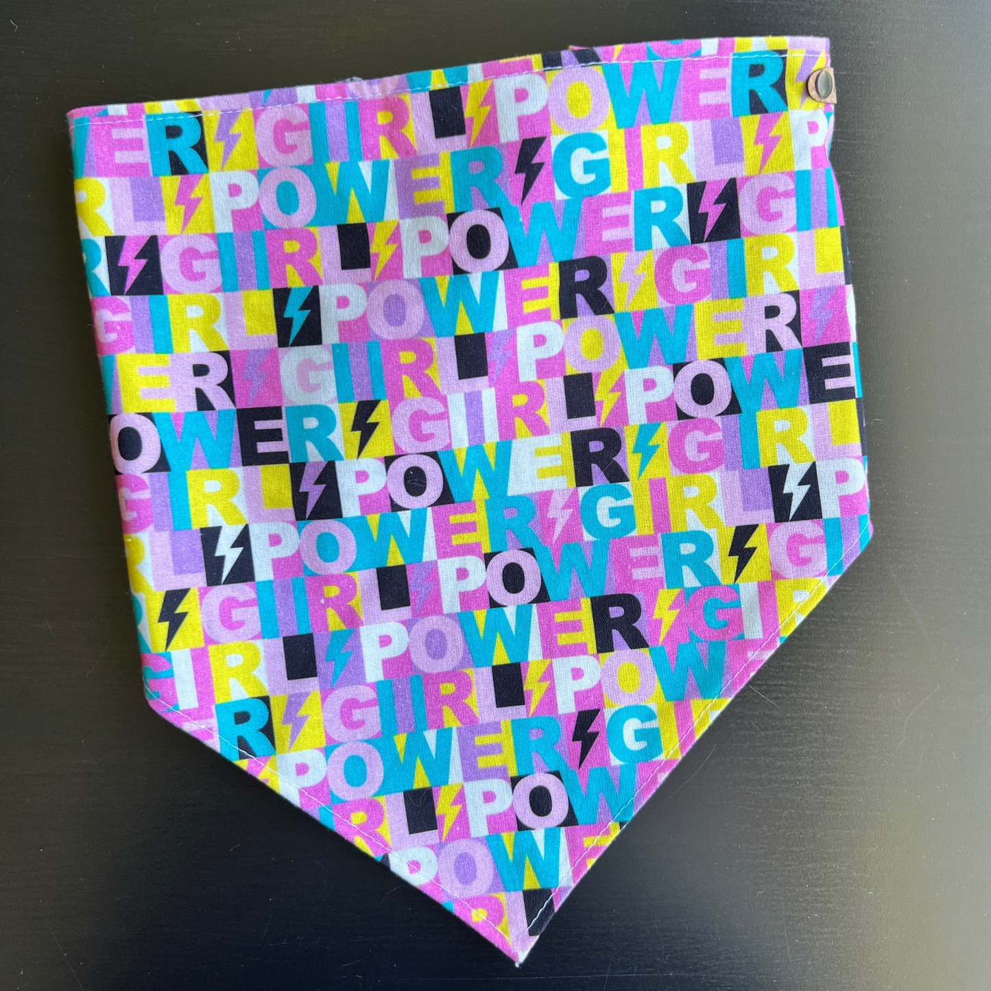 Girl Power Reversible Pet Bandana  | Scrunchie Style