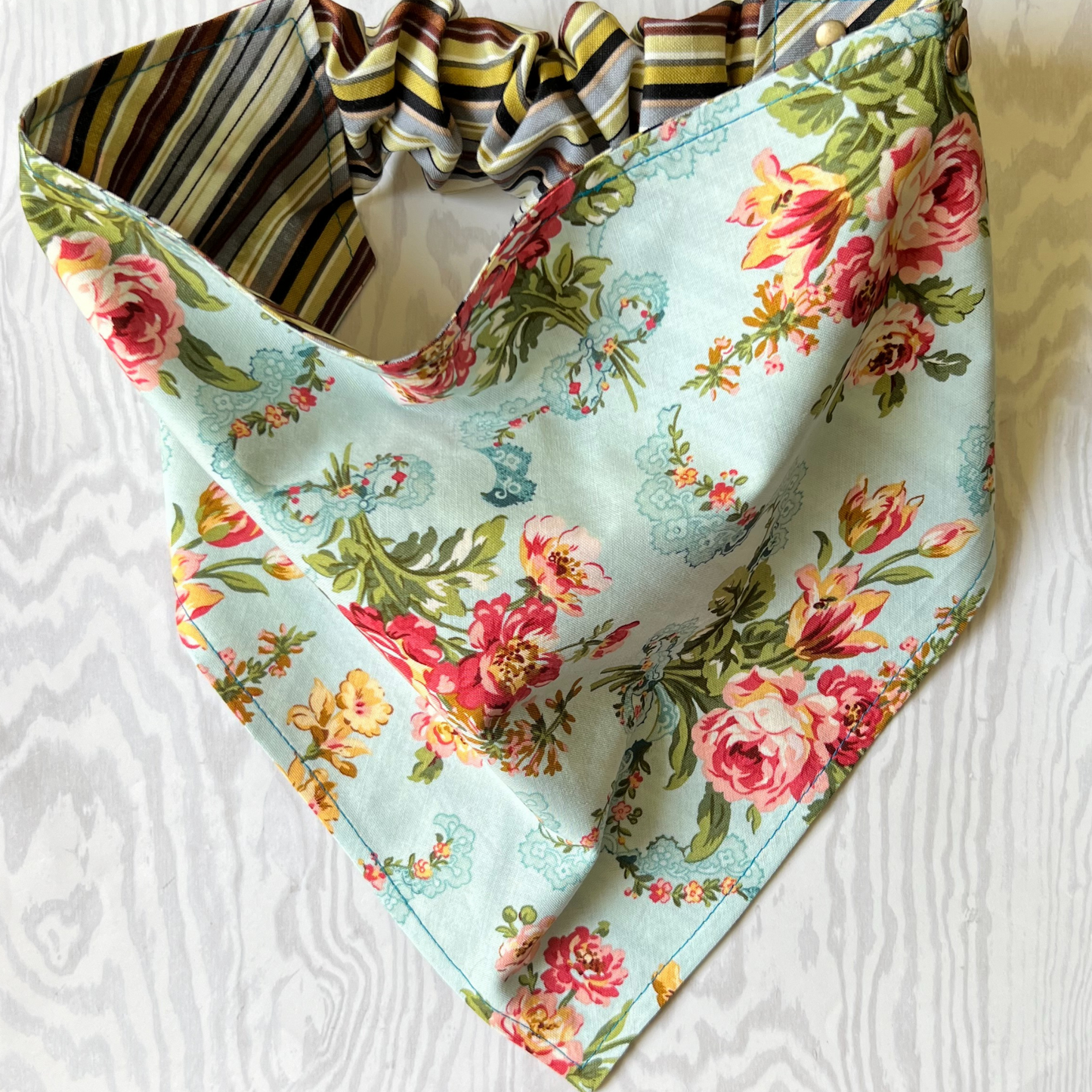 Homestead Blooms Reversible Pet Dog Bandana | Scrunchie Style