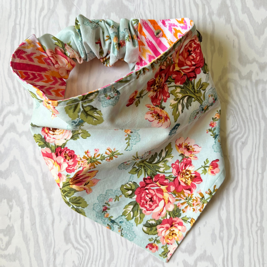 Homestead Blooms Reversible Pet Dog Bandana | Scrunchie Style