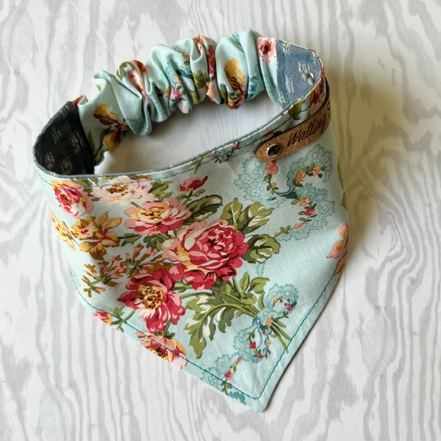 Homestead Blooms Reversible Pet Dog Bandana | Scrunchie Style