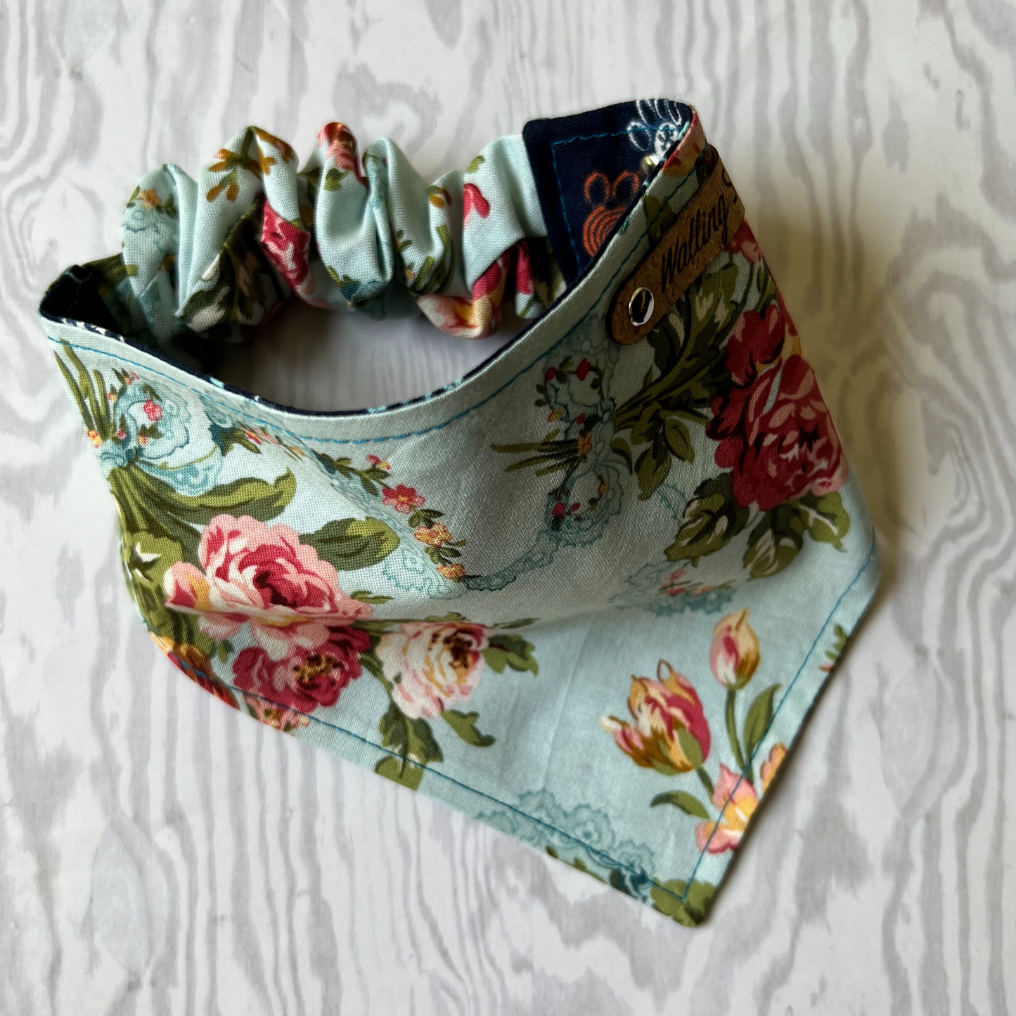 Homestead Blooms Reversible Pet Dog Bandana | Scrunchie Style