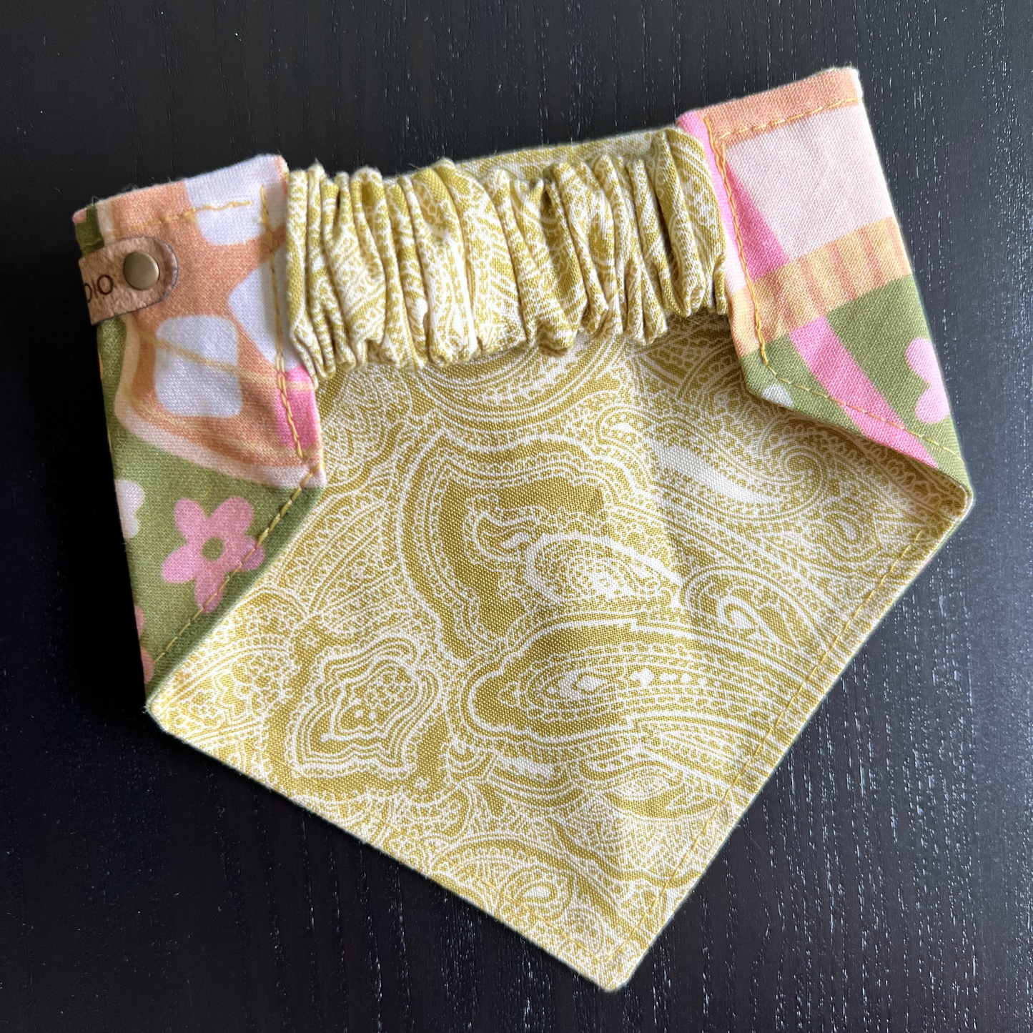 Iced Coffee Reversible Pet Bandana  | Scrunchie Style