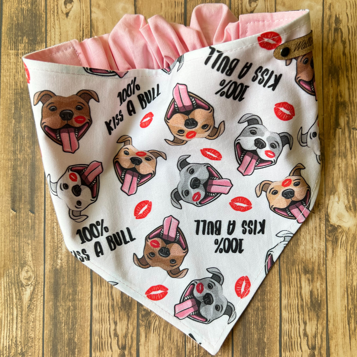 Kiss a Bull -  Pit Bull Pet Dog Bandana  | Scrunchie Style