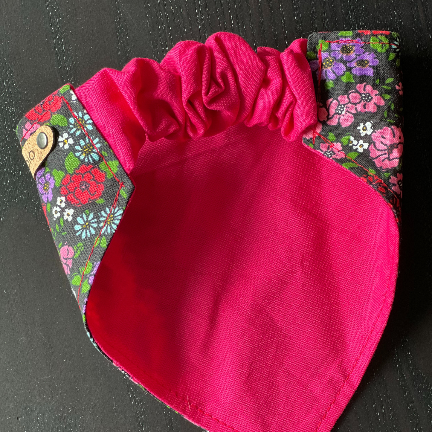 Midnight Garden Red Polka Dot Reversible Bandana | Scrunchie Style