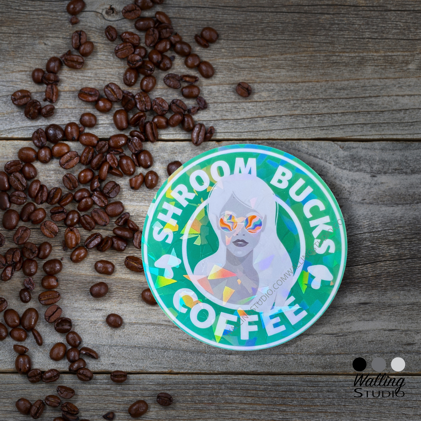 Shroom Bucks Coffee Sticker