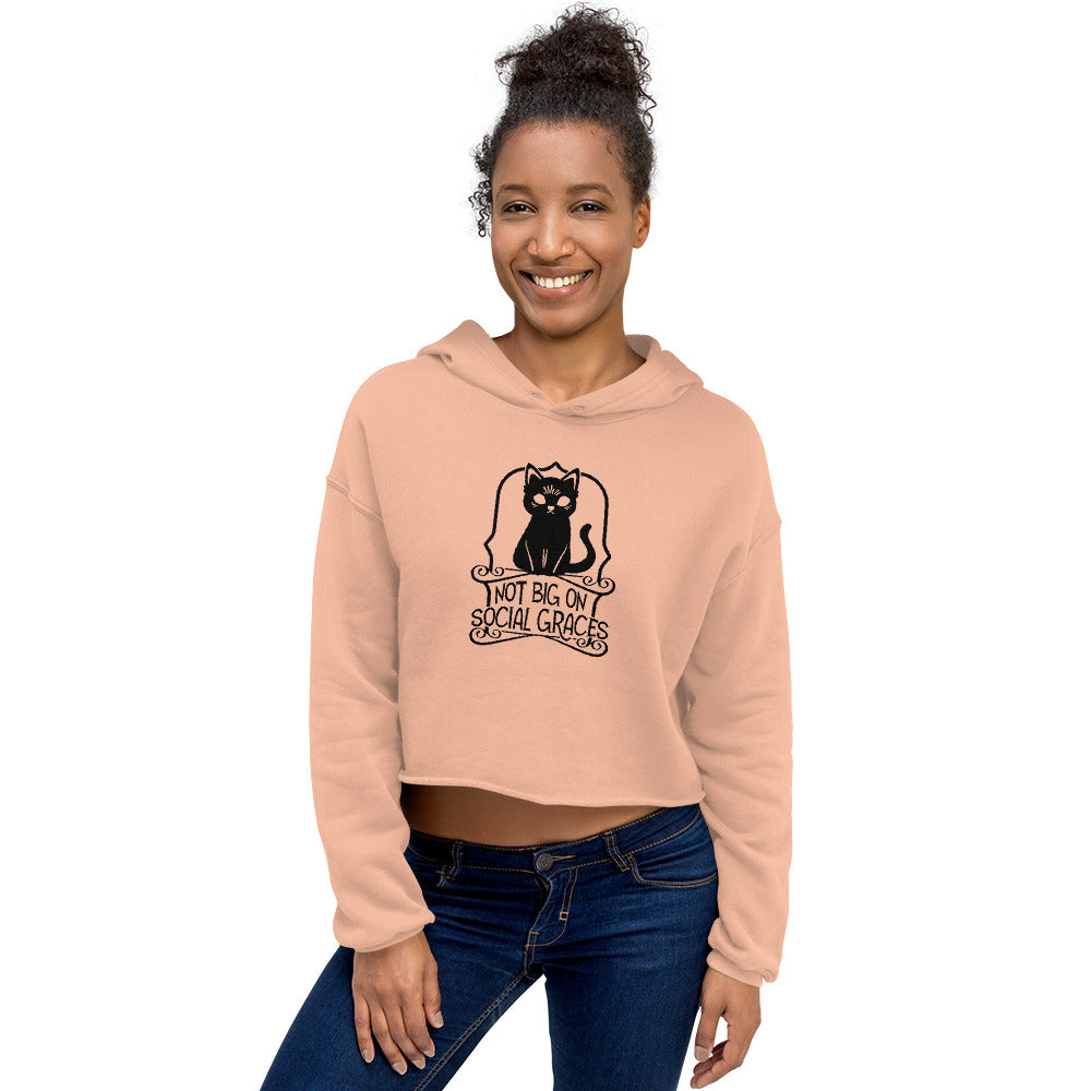 Social Graces Crop Hoodie (Black Cat)